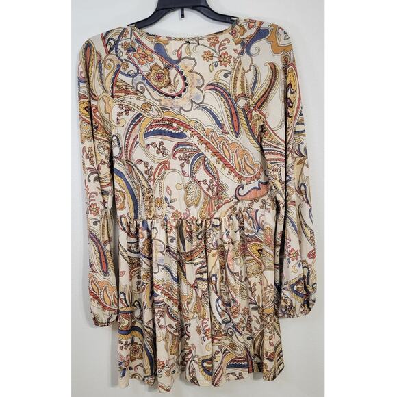 Anthropologie Melloday Tunic Womens Small Paisley Boho Cottagecore Retro Tunic - Picture 4 of 8
